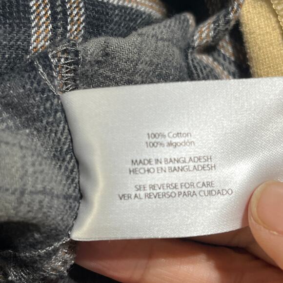 Woolrich Men's Green Plaid Long Sleeve Button Cotton Flannel Shirt Gray Medium - Picture 5 of 7